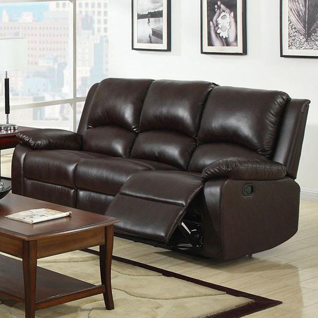 Furniture of America Oxford Reclining Leatherette Sofa CM6555-S IMAGE 1